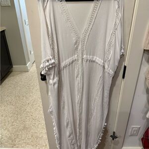 Michael Stars Cream Cover-Up with Crochet Detail